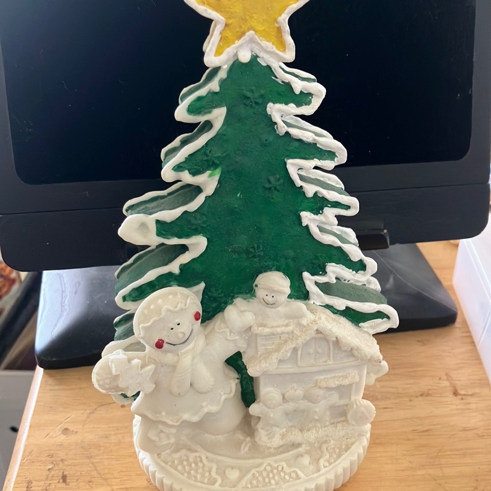 Festive Green and White Holiday Tree Decoration